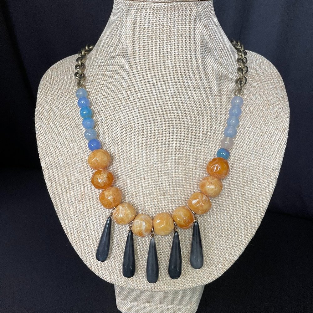 Tear drop beaded Statment necklace